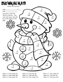 Winter Math Facts Color Sheet 2 digit addition with regrouping
