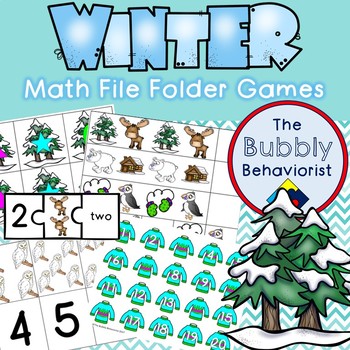 Preview of Winter Math File Folder Games