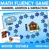 Winter Math Fluency Game Numbers, Addition, & Subtraction 