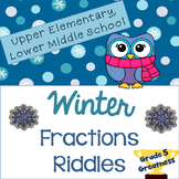 Winter Math: Fractions with Winter Riddles