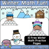 Winter Math Fun Freebie (10 Printable Math Practice Pages 
