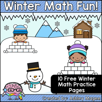 Winter Math Fun Freebie (10 Printable Math Practice Pages for Winter!)