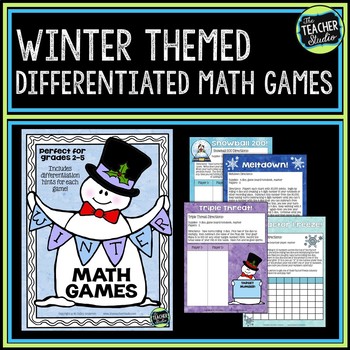 Preview of Winter Math Games | Differentiated Math Games for Grades 2, 3, 4