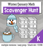Winter Math Kindergarten Scavenger Hunt Game Bundle