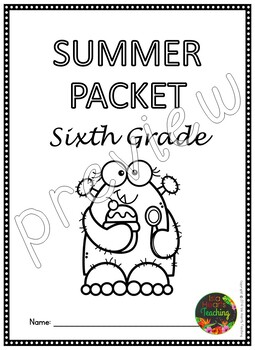 Sixth Grade Summer Packet (Sixth Grade Summer Review Homework) | TpT