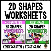 2D Shapes (Kindergarten) and 2D Shapes (First Grade) Math 