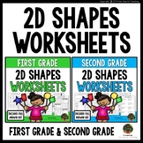 2D Shapes (First Grade) and 2D Shapes (Second Grade) Math 