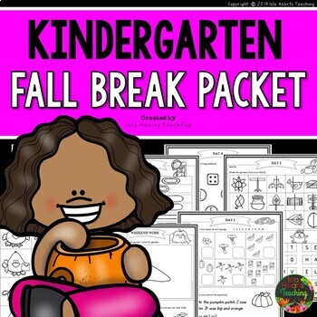 Preview of Kindergarten Fall Break Packet (Kindergarten Fall Break Homework)
