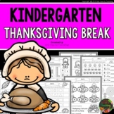 Kindergarten Thanksgiving Break Packet: Kindergarten Thank