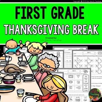 Preview of First Grade Thanksgiving Break Packet (First Grade Thanksgiving Break Homework)
