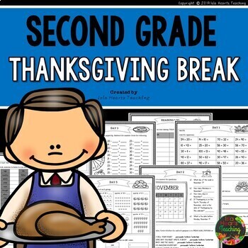 Preview of Second Grade Thanksgiving Break Packet: Second Grade Thanksgiving Break Homework