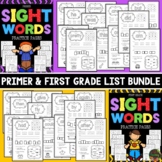 Sight Words Worksheets Bundle (Primer and First Grade List)
