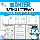 Winter Math & Literacy Worksheets