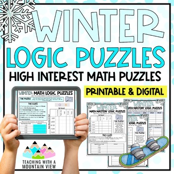 Preview of Winter Math Logic Puzzles Activities for Critical Thinking | Enrichment
