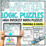 Winter Math Logic Puzzles Activities for Critical Thinking