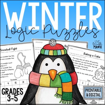 Preview of Winter Math Logic Puzzles - Enrichment Activities for Early Finishers