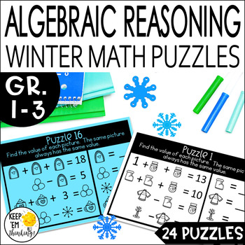 Preview of Winter Math Enrichment Logic Puzzles Early Finisher Activities Critical Thinking