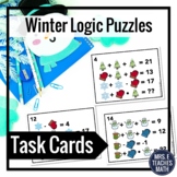 Winter Math Logic Puzzles Task Cards