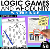 Winter Math Logic Puzzles and Whodunit Bundle | Early Fini