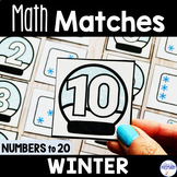 Winter Matching Math Centers, Winter Numbers 1 to 20 w/ Te
