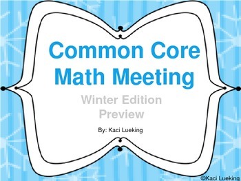 Preview of Winter Common Core Math Meetings