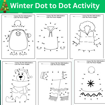 Preview of Winter Math Multiplication 3rd 4th Connect the Dots Winter Math