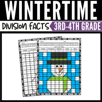 winter math division mystery pictures worksheets by raven r cruz