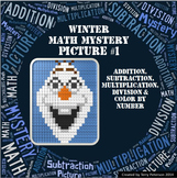 Winter Math Mystery Picture Addition Subtraction Multiplic
