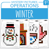 Winter Math Mystery Pictures Grade 1 Addition Subtraction 