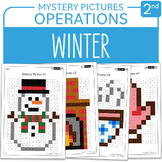 Winter Math Mystery Pictures Grade 2 Addition Subtraction 