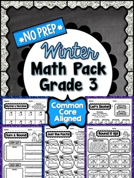 Preview of Winter No Prep Math - 3rd Grade