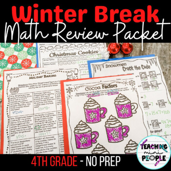Winter Math Packet NO PREP (4th, 5th, 6th Grade) by Teaching Mini People