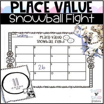 Preview of Winter Math Place Value Snowball Fight