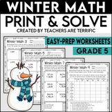 Winter Math Print and Solve Gr. 5