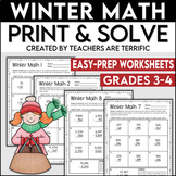 Winter Math Print and Solve Gr. 3-4