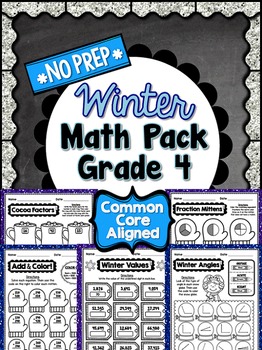 Preview of Winter No Prep Math - 4th Grade