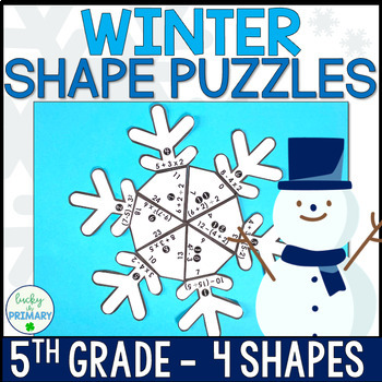 Preview of 5th Winter Math Puzzle Activity | Decimals & Order of Operations