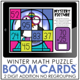 Winter Math Puzzles | 2 Digit Addition Boom Cards No Regrouping