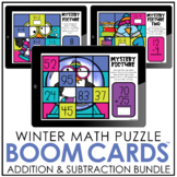Winter Math Puzzles | Addition & Subtraction BOOM Bundle