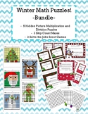 Winter Math Puzzles Bundle