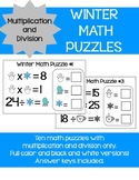 Winter Math Puzzles/Mystery Number - Multiplication/Divisi