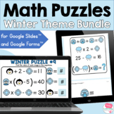 Winter Math Puzzles and Brain Teasers for Google Forms and