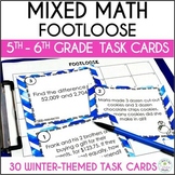 Winter Math Review Mixed Practice Task Cards Footloose Activity