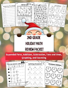 Preview of Winter Math Review Packet-2nd grade