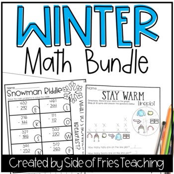 Preview of 2nd Grade Winter Math Riddles and Winter Graphs (BUNDLE)