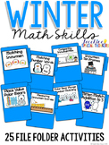 Winter Math Skills File Folder Tasks (25 Tasks Included)