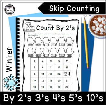 Preview of Winter Math Skip Counting Mazes by 2, 3, 4, 5, and 10 Enrichment Packet