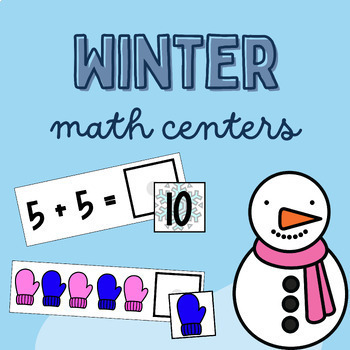Preview of Winter Math Task Card Centers | Kindergarten & Special Education