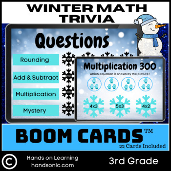 Preview of Winter Math Trivia Boom Cards