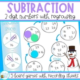 Winter Math / Two Digit Subtraction with Regrouping Games